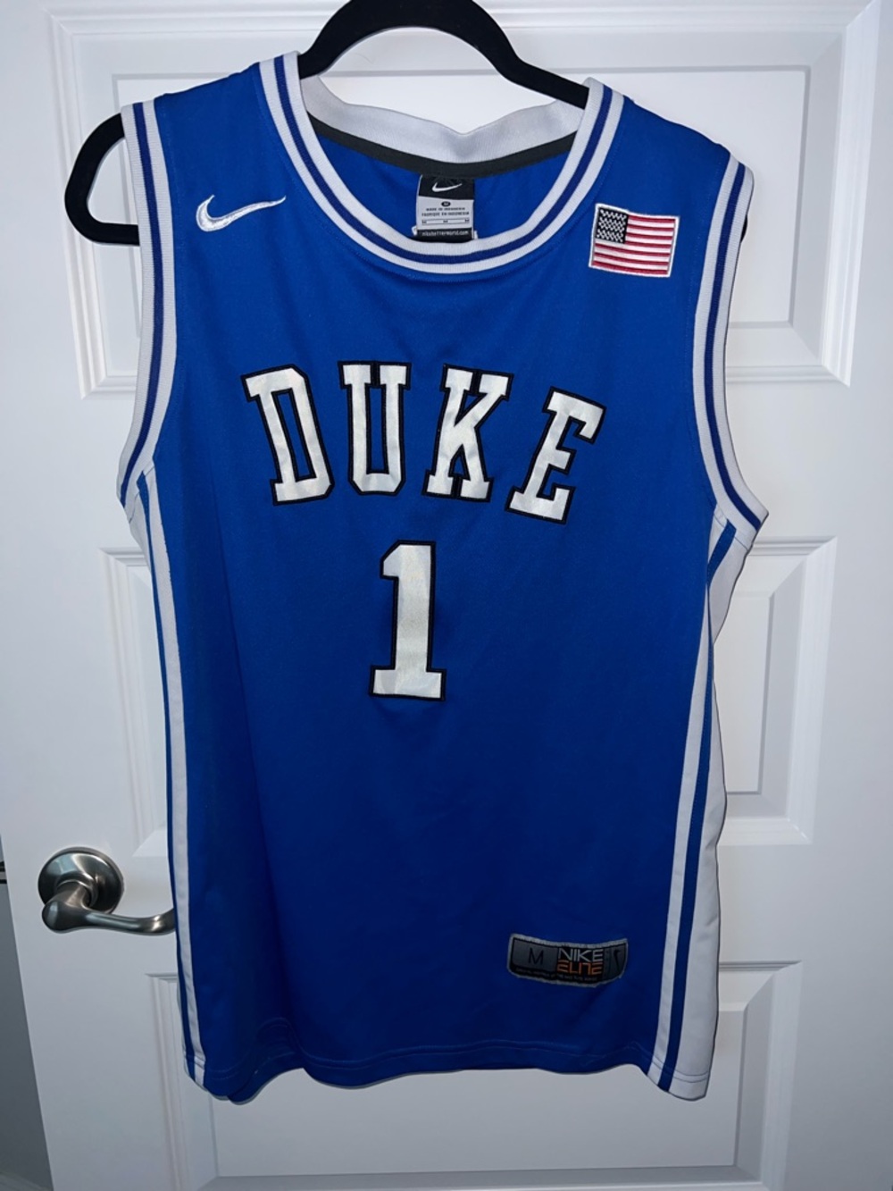 Size Medium Nike Duke Blue Irving Basketball Jersey - Royal Blue & White
